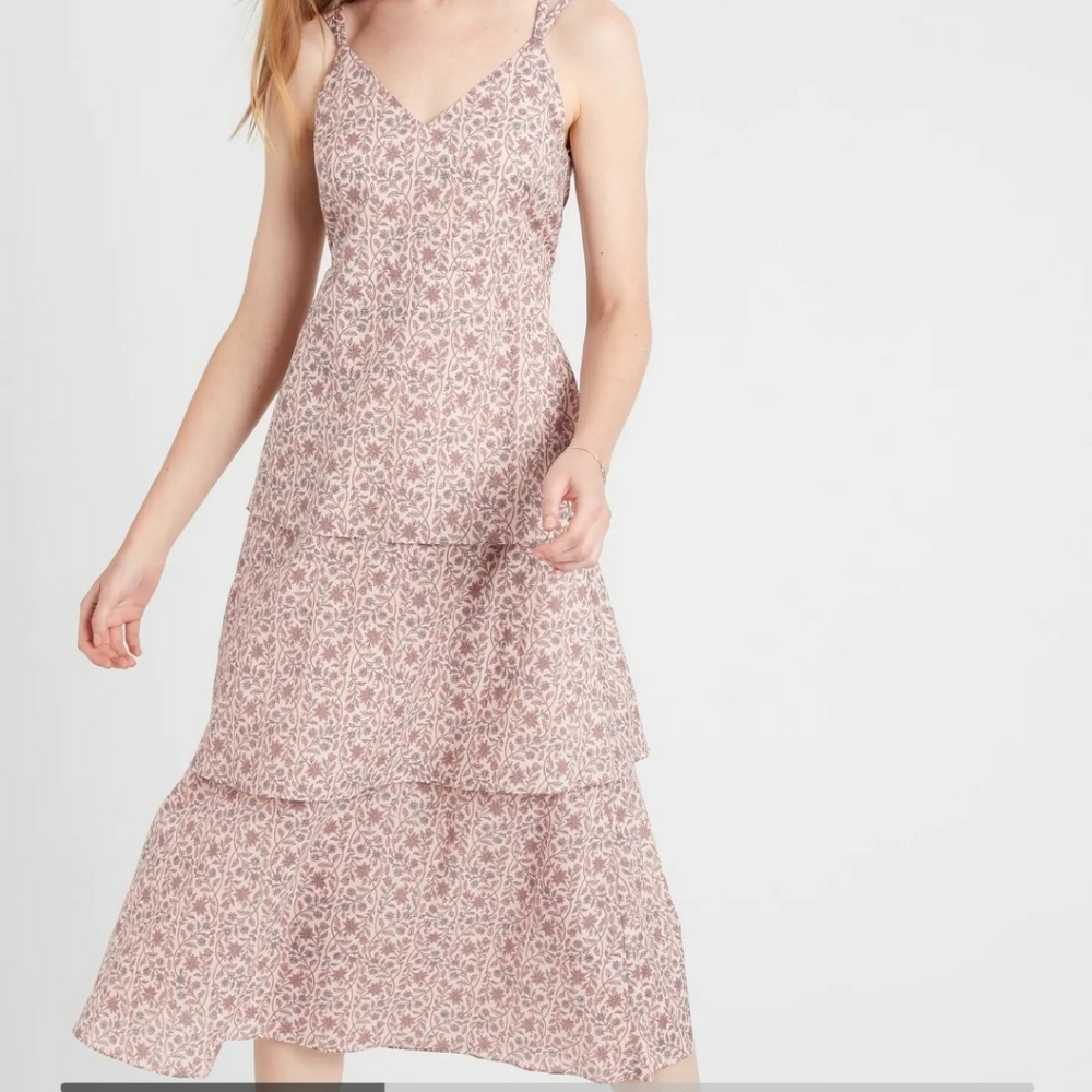 Banana republic Boehme Tiered Midi Dress
